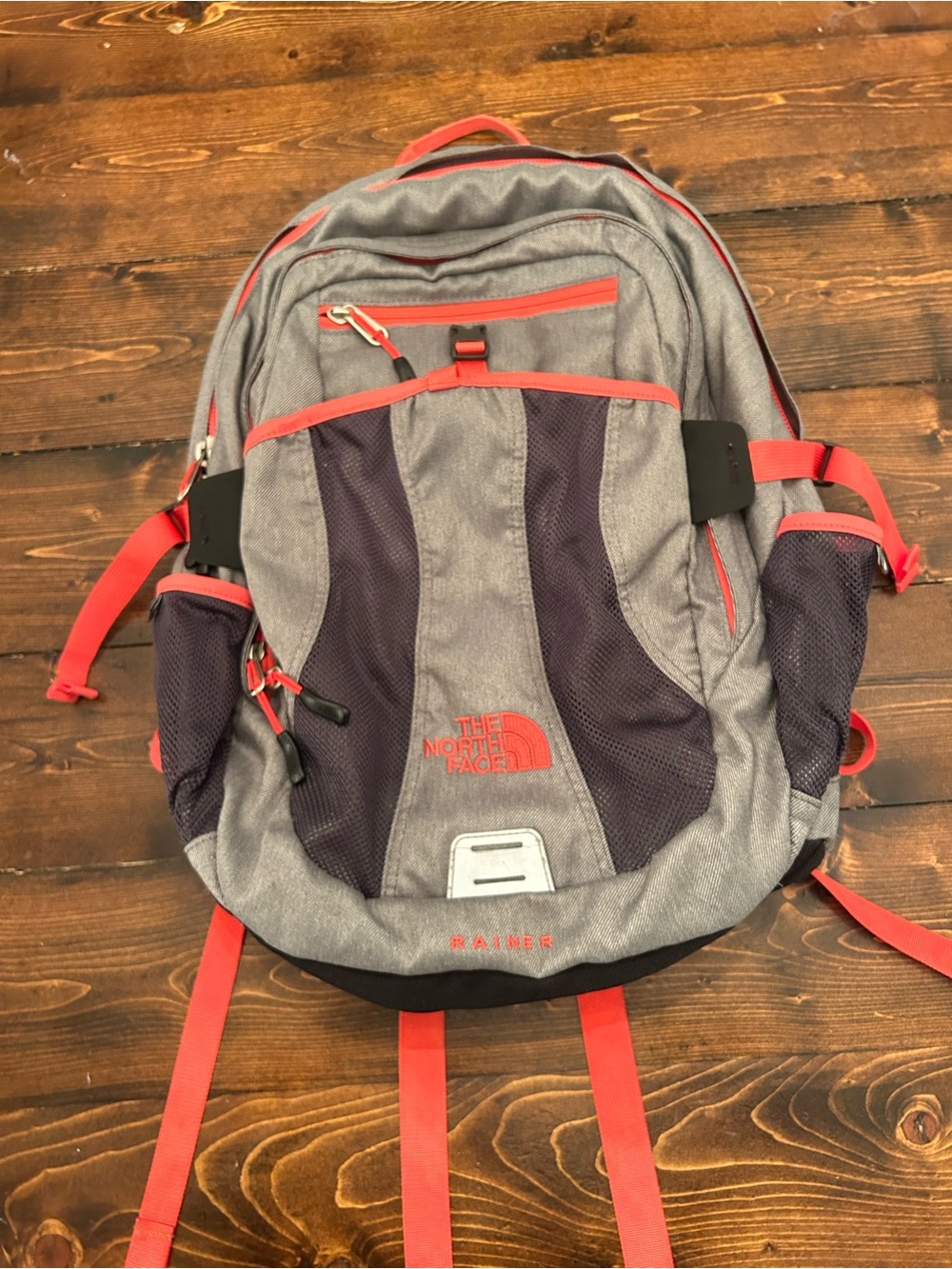 The North Face Rainer Hiking Backpack/ Gray/Red